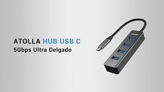 atolla Portátil 4 Puertos Hub USB 30 Tipo C  C106 [upl. by Ridley]