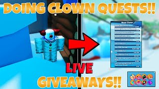 🔴LIVE GRINDING BOZO CLOWN QUEST AND DOING GIVEAWAYS  PET CATCHERS [upl. by Averyl]