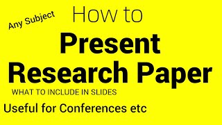 Research Paper Presentation in Conference  Tips on PPT with examples [upl. by Cindi]