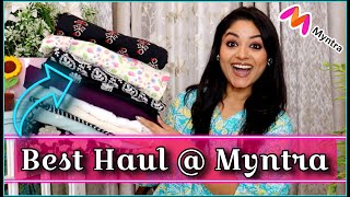 Myntra haul  Best price kurta set Anarkali Chikankari for festivals shopping with Vaishali Mitra [upl. by Aicelef31]