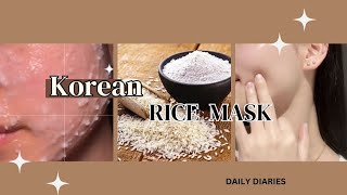 How To Make Korean Rice Mask At Home 🍚  perfect for acne scars amp brightening ‎Maryamhamza00 [upl. by Ellatnahc]