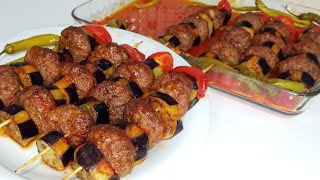 Şişte Patlıcan Kebap Nasıl Yapılır 😋 Köfteli Patlıcan Kebabı Fırın Yemekleri Nefis Yemek Tarifleri [upl. by Hanahs368]