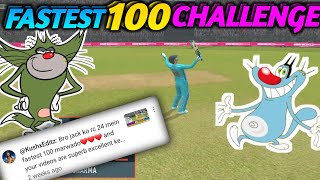 Oggy and Jack Plays quot Fastest CENTURY Challenge quot in Real Cricket 24  Rc 24 [upl. by Sukul]