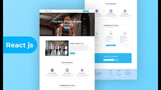 Gym Website Using React JS  Build a Complete Gym Website in 1 Hour Official Gym Website [upl. by Chabot]