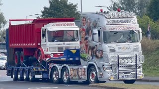 Retro Truck Show 2023 🇬🇧 Warwick Gaydon UK  Part 1 Scania V8 DAF Volvo Renault open pipes sound [upl. by Walworth]