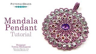 Mandala Pendant  DIY Jewelry Making Tutorial by PotomacBeads [upl. by Cathrin]