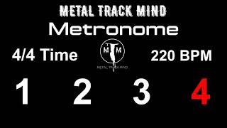 Metronome 44 Time 220 BPM visual numbers [upl. by Pearl]