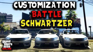 GTA V Customization Battle  Benefactor Schwartzer with HarmNone and gtanpc [upl. by Lednahs]