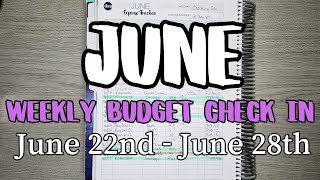 Weekly Budget Check In  In Debt Because Of Food  June Week 4  Budget With Me  Zero Based Budget [upl. by Ettenrahs]