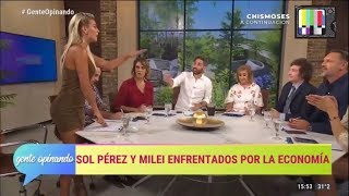 Sol Perez se retira del programa tras cruzarse con Milei 180219 [upl. by Kcirddehs907]