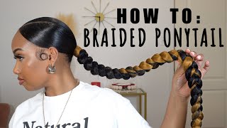 HOW TO LOW BRAIDED PONYTAIL  BEGINNER FRIENDLY BRAIDS [upl. by Swerdna]