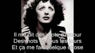 Edith Piaf  La Vie En Rose Lyrics  French  English Translation [upl. by Allebram115]