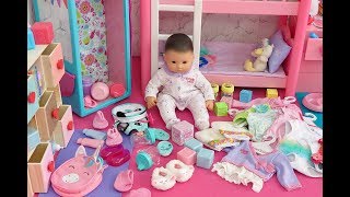 NURSERY REVEAL  NEW BABY DOLLHOUSE ROOM CLOSET CLEANING TOUR [upl. by Hyman158]