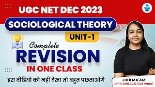 UGCNET Dec 2023  UGC NET Sociological Theory Unit 1 Complete Revision  UGCNET Sociology JRFAdda [upl. by Meyer]