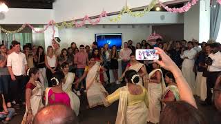 Thiruvathira Raavu Onam Dance at Omnicom Media Dubai OMGrelishOnam [upl. by Eisiam230]