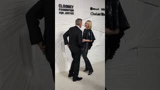 Cate Blanchett and George Clooney Chat on The Albies Red Carpet 4 the Clooney Foundation for Justice [upl. by Rodavlas874]