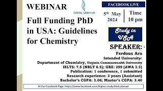 Webinar of Full Funding from Chemistry Background [upl. by Layman]