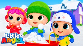 Yes Yes Snowballs  Little Angel  Winter Nursery Rhymes for kids  Little Angel [upl. by Llerehc]