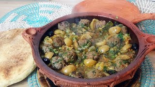 Tajine de boulettes de kefta aux légumes verts [upl. by Notnilc]