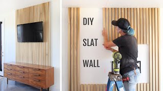 HARDWOOD Vertical Slat Wall  How To [upl. by Riggs649]