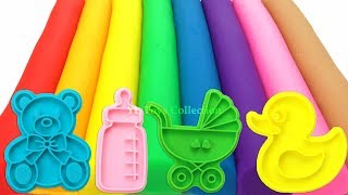 Learn Colors with 8 Color Play Doh Modelling Clay and Cookie Molds I Surprise Toys Yowie [upl. by Hinckley]