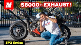 Ducati Panigale V4 SP2 Gets 8000 Akrapovic Exhaust  SP2 Series Part 4  Motomillion [upl. by Onairpic]