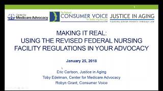 Making It Real Using the Revised Federal Nursing Home Regulations in Your Advocacy [upl. by Aribold755]