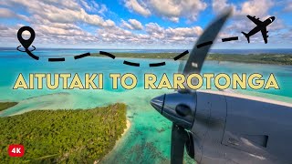 Cook Islands by Air Aitutaki to Rarotonga  4K Flight [upl. by Marlea]