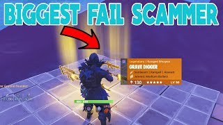 BIGGEST FAIL SCAMMER SCAMMED HIMSELF Scammer Gets Scammed Fortnite Save The World [upl. by Cartan]