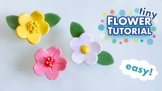 EASY Polymer Clay TINY FLOWERS Tutorial  Buttercup  Cherry Blossom [upl. by Atsirtal]