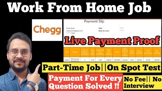 Chegg Expert  PartTime WFH Job  Chegg Payment Proof  Earn upto Rs 1 Lacs Per Month  WFH Job [upl. by Axel]