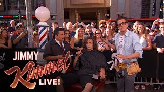 Johnny Knoxville Surprises Pedestrian with Summer Haircut [upl. by Nahseez]