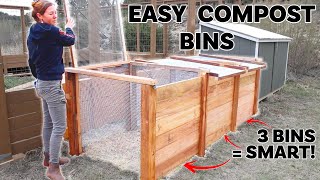 Easy DIY Compost Bins  3 Bin Compost Plans [upl. by Okuy]