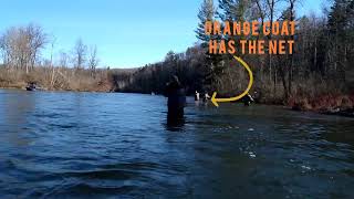 SPRING STEELHEAD on the Big Manistee River Michigan [upl. by Harden646]