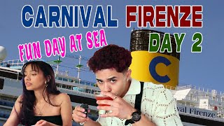 Carnival Firenze  Day 2 FUN DAY AT SEA Uhh SHES WHAT [upl. by Napier]