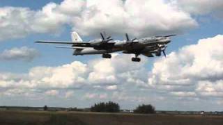 Russian Tupolev Tu95 Bear Landing Up Close [upl. by Rosanne]