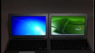 First generation MacBook Air 11 Windows XP vs Windows 7 [upl. by Nanah]