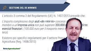 Gestione del De Minimis [upl. by Otrebron]