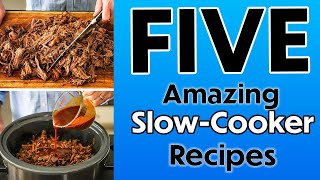 5 AMAZING and EASY Slow Cooker Recipes [upl. by Aneleiram]