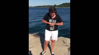 Petoskey MI Bayfront Park breakwall jump [upl. by Lisabet]