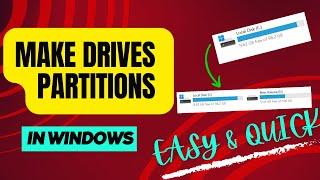 How to make disk Partition in Windows  Drives Partition  Split C Drive into Multiple Drives [upl. by Arod199]