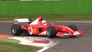 Ferrari F1 V10 Pure Sound at Monza Circuit  Ferrari F2001 F2002 amp F2005 [upl. by Ayocat]