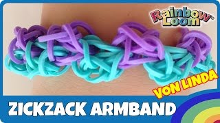 Rainbow Loom Zickzack Armband von Linda deutsche Anleitung [upl. by Elolcin]