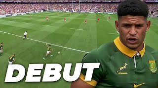 Sacha FeinbergMngomezulu Springbok Debut Performance against Wales 2024 [upl. by Drofub]