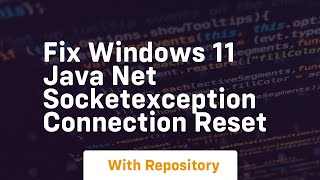 Fix windows 11 java net socketexception connection reset [upl. by Wertheimer864]