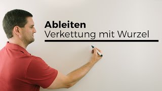 Ableiten Verkettung mit Wurzel Differenzieren Ableitung Kettenregel  Mathe by Daniel Jung [upl. by Ahtekal]