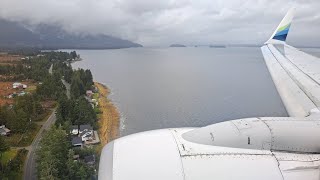 Alaska Airlines Milk Run Boeing 737700N613AS Landing in PetersburgPSG Alaska [upl. by Arraik810]