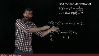 Solving for the constant in the general antiderivative [upl. by Eb761]