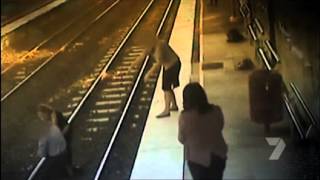 CCTV footage captures man falling on tracks [upl. by Lihas184]