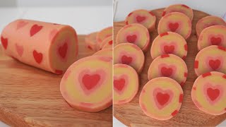 Ultimate Heart♥ Cookies  Slice amp Bake  Sable Cookies Recipe  Valentines Day [upl. by Noxin954]